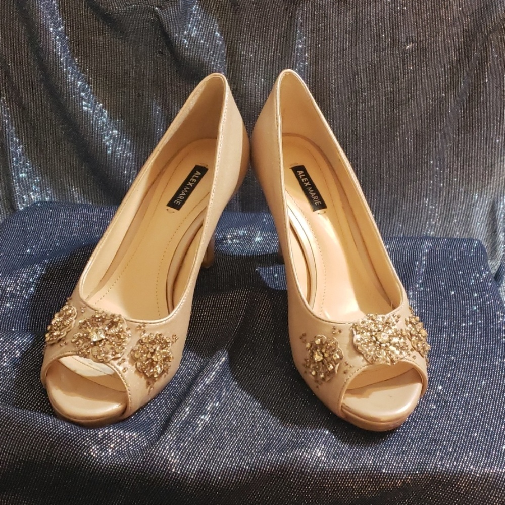 Alex Marie Shimmering Gold Heels
